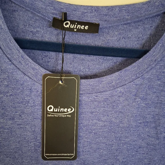 Quinee Women's Blue Nursing Breastfeeding Top with Button Detail - Picture 4 of 12